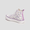 Baskets montantes en toile à lacets multicolore femme