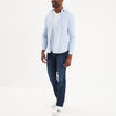 T-shirt col en V manches longues coton blanc homme