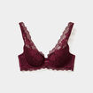Soutien-gorge foulard avec dentelle prune femme