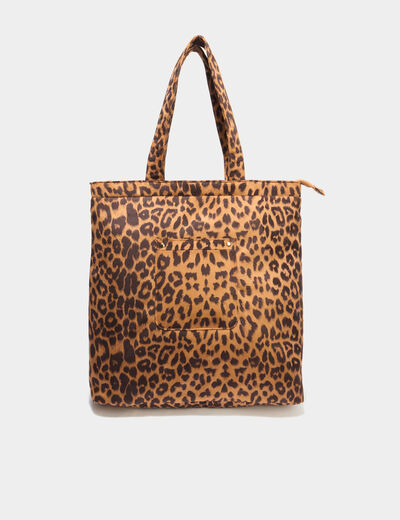 Sac tote bag zipp&eacute; sable femme