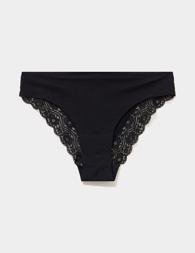 Culotte invisible &agrave; dentelle noir femme