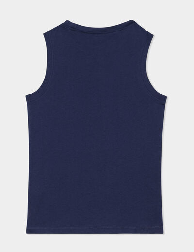 Ensemble débardeur et short coton bleu marine garçon