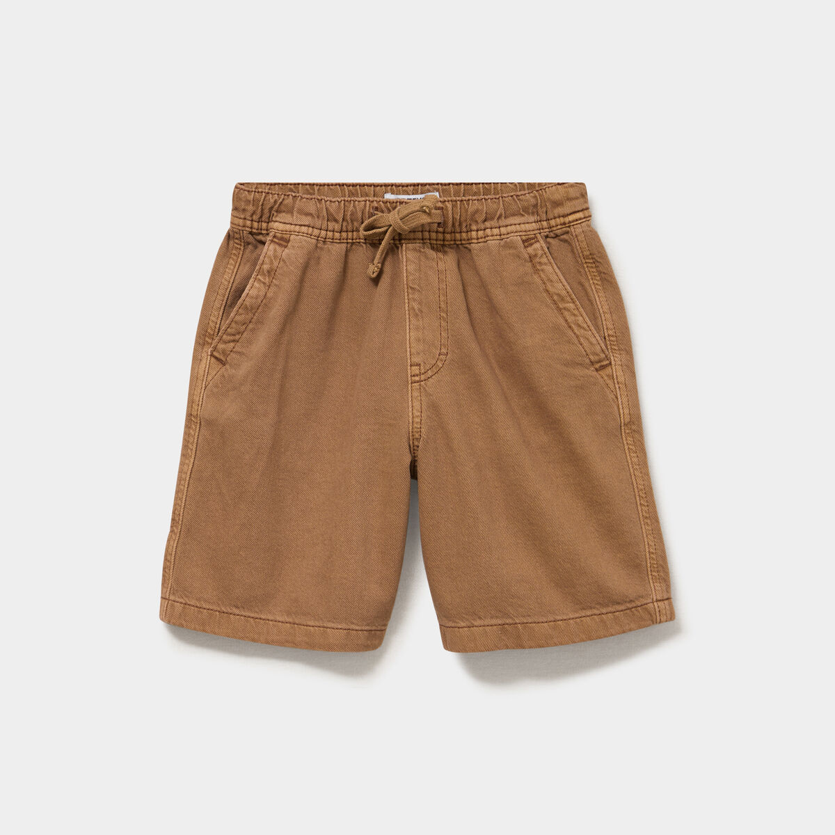 Bermuda regular taille &eacute;lastiqu&eacute;e coton marron fonc&eacute; gar&ccedil;on