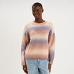 Pull droit col rond manches longues multicolore femme