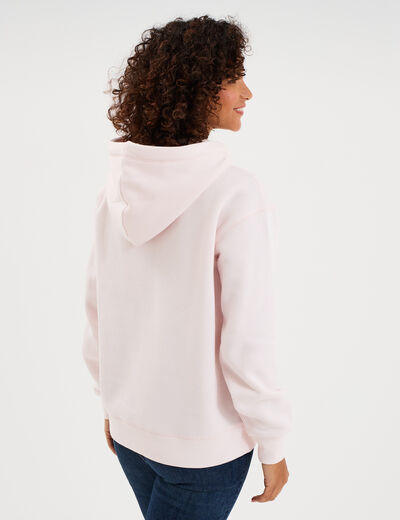 Sweat &agrave; capuche hoodie rose clair femme