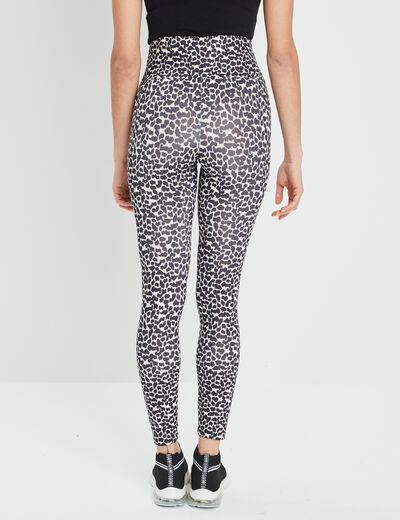 Legging taille extra haute ecru femme