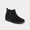 Boots confort en cuir noir femme