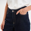 Jean balloon taille haute cropped coton denim brut femme