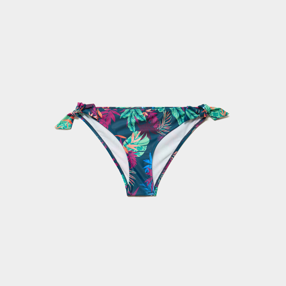 Bas de maillot de bain d&eacute;tails noeuds bleu p&eacute;trole femme