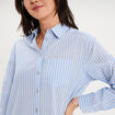 Chemise manches ajustables 1 poche coton bleu ciel femme