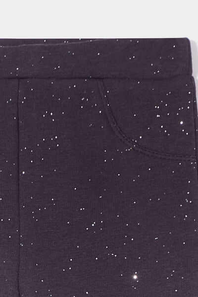 Pantalon doublé à paillettes gris foncé bébé fille