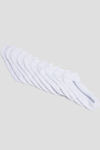 Lot 10 paires chaussettes blanc homme