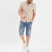 Bermuda short en jean regular denim double stone homme