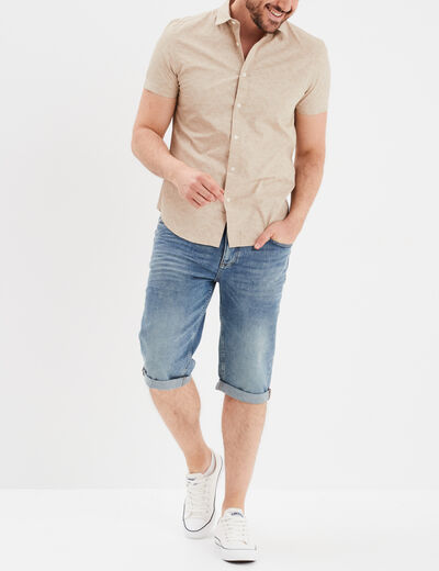 Bermuda short en jean regular denim double stone homme