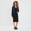 Robe pull moulante à bretelles nouées noir femme