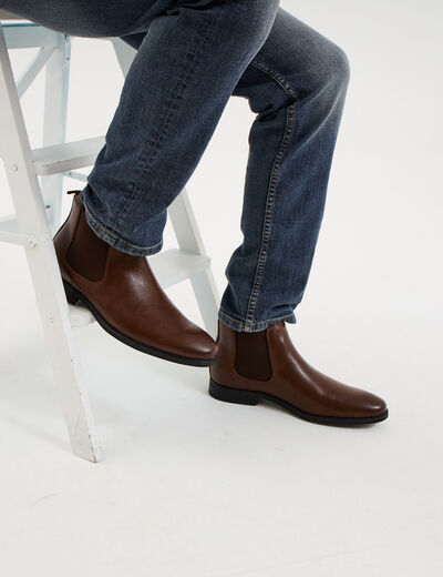 Bottines chelsea marron homme