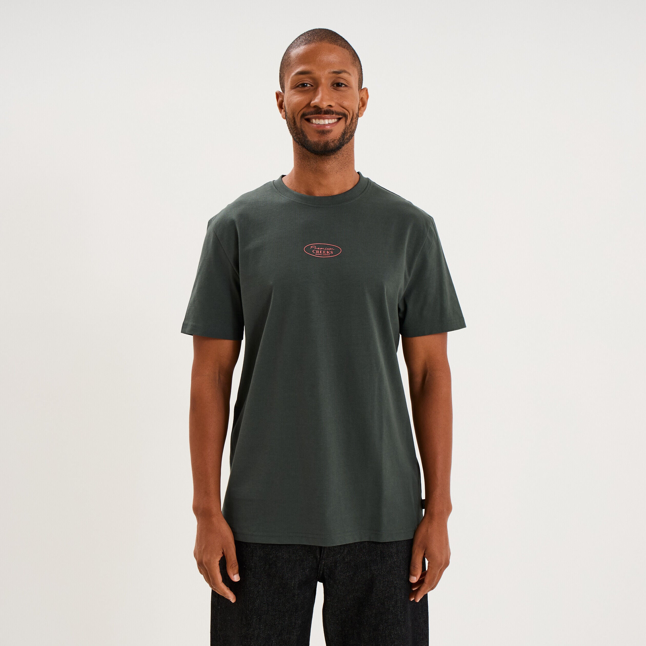 T-shirt droit manches courtes coton vert homme CREEKS