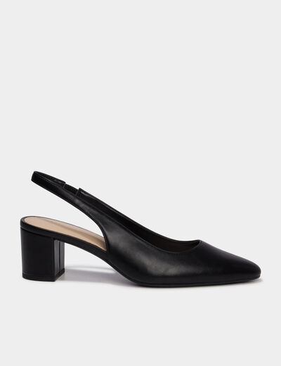 Escarpin slingback talon bloc femme noir femme