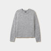 Pull col rond manches longues gris femme