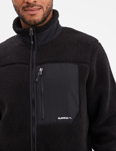Gilet polaire zippé Trappeur noir homme