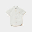 Chemise col mao manches courtes vert pastel b&eacute;b&eacute; gar&ccedil;on