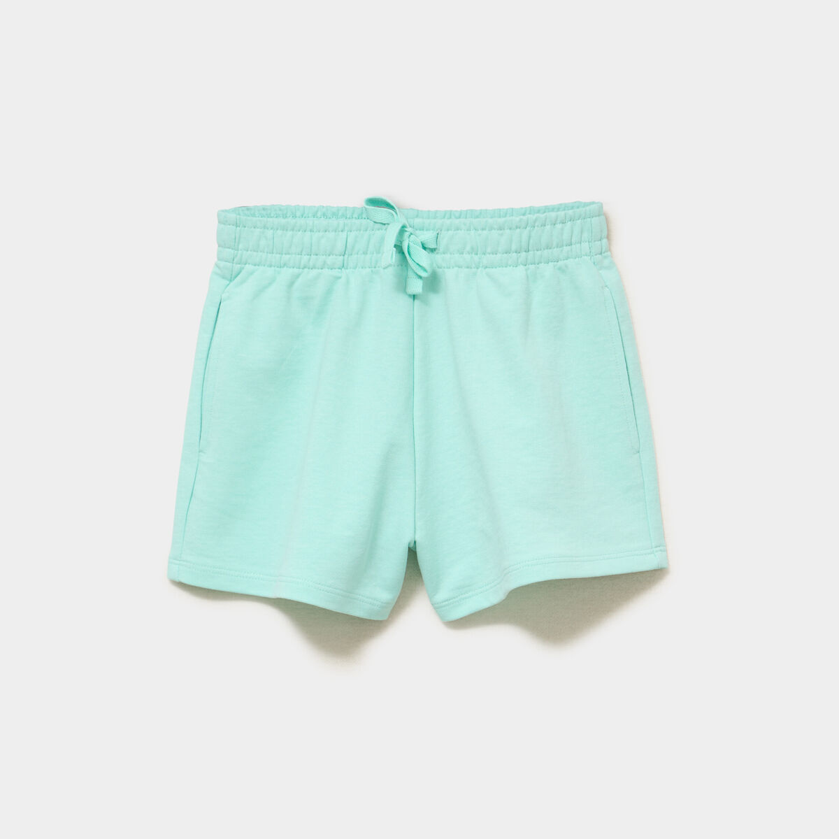 Short molletonn&eacute; taille &eacute;lastiqu&eacute;e vert clair fille