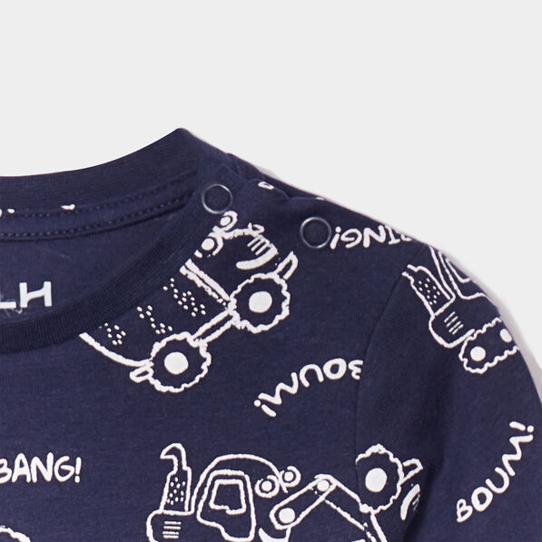 T-shirt manches longues coton bleu marine bébé garçon
