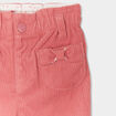 Pantalon velours bas élastiqué vieux rose bébé fille