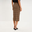 Jupe longue portefeuille stretch beige femme