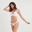 Tanga en dentelle blanc femme