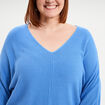 Pull manches 3/4 ajust&eacute; bleu electrique femme grande taille
