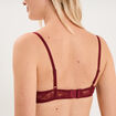 Soutien-gorge corbeille padd&eacute; dentelle bordeaux femme