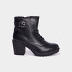 Boots &agrave; lacets et talons 5 cm noir femme