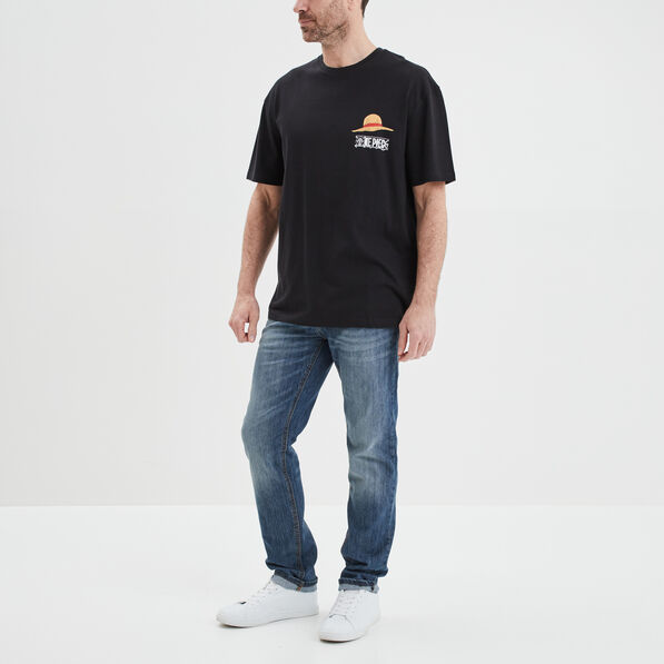 T-shirt manches courtes One Piece noir homme