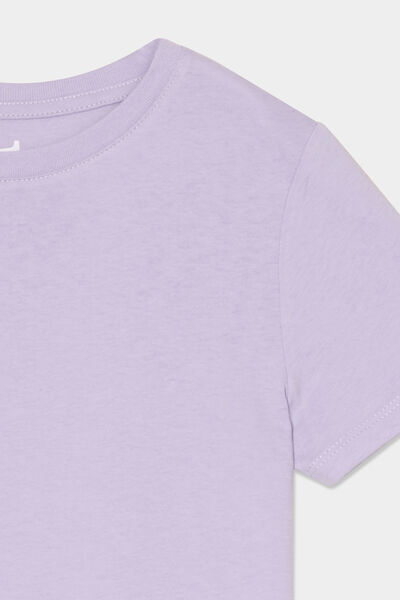 T-shirt en coton manches courtes mauve gar&ccedil;on