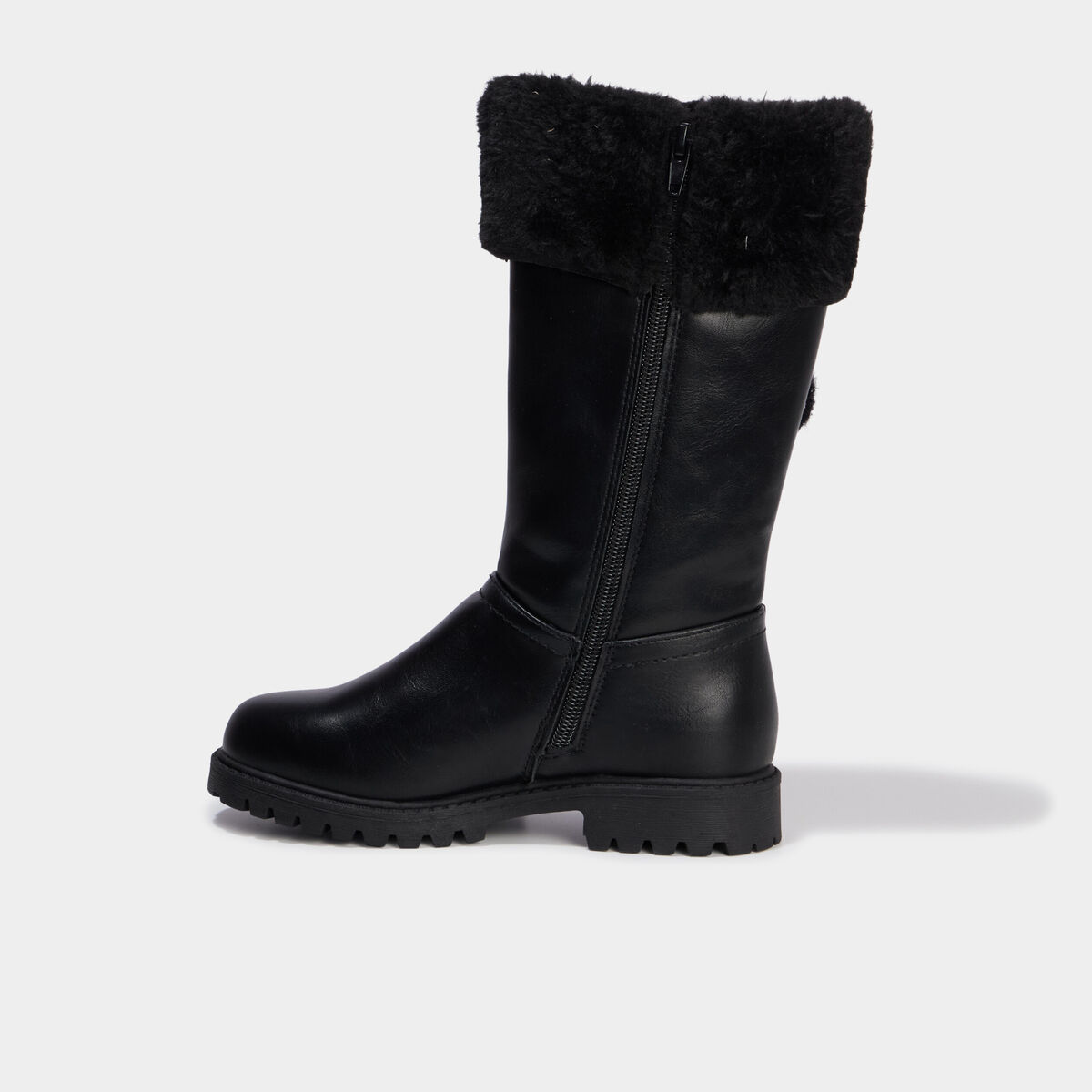 Bottes fourr&eacute;es &agrave; pompons noir fille