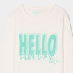 T-shirt manches longues coton ivoire fille