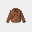 Veste effet su&eacute;dine 2 poches camel fille
