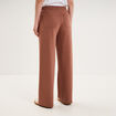 Pantalon de jogging large molletonn&eacute; marron femme