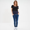 Jeans grossesse skinny avec bandeau denim stone femme maternité