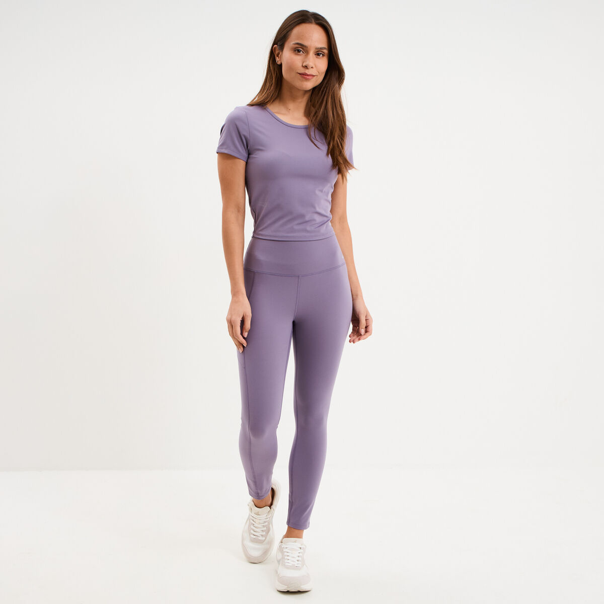 Legging de sport taille haute violet femme