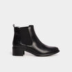 Bottines chelsea talons croco noir femme