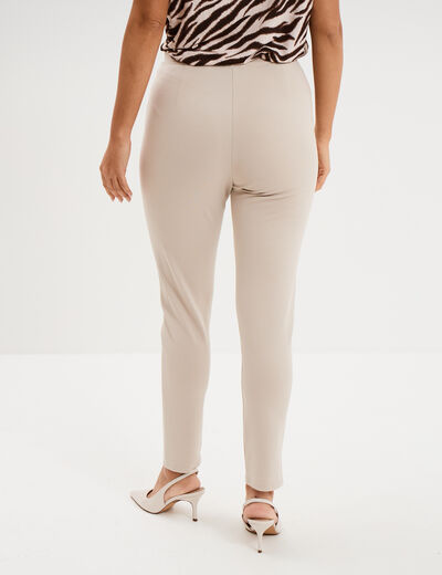 Leggings &agrave; boutons pont beige femme
