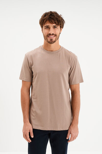 T-shirt slim stretch manches courtes gris homme