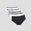 Lot 5 shortys coton noir fille
