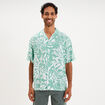 Chemise l&eacute;g&egrave;re textur&eacute;e manches courtes vert homme