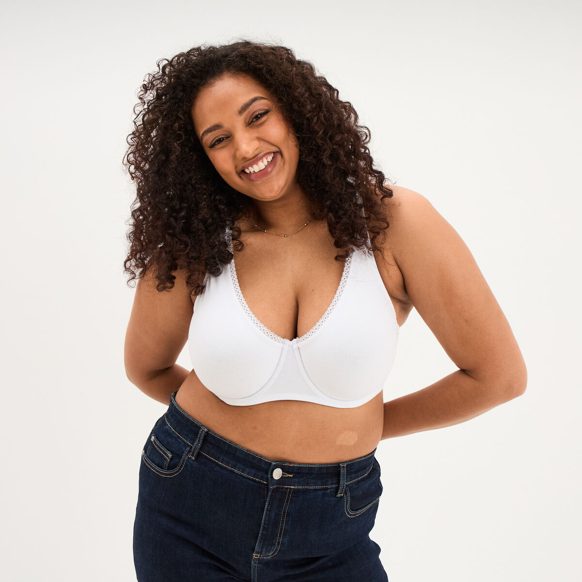 Soutien-gorge foulard coton majoritaire blanc femme grande taille