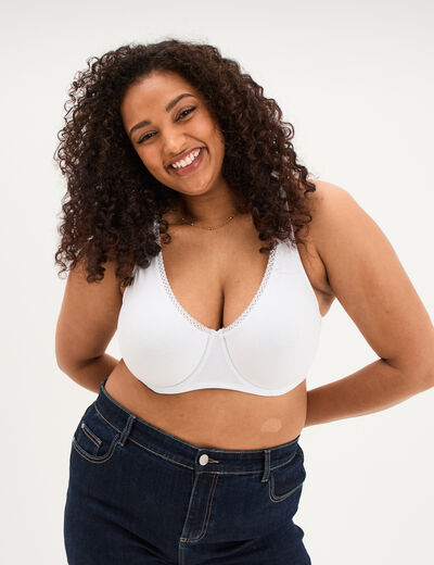 Soutien-gorge foulard coton majoritaire blanc femme grande taille