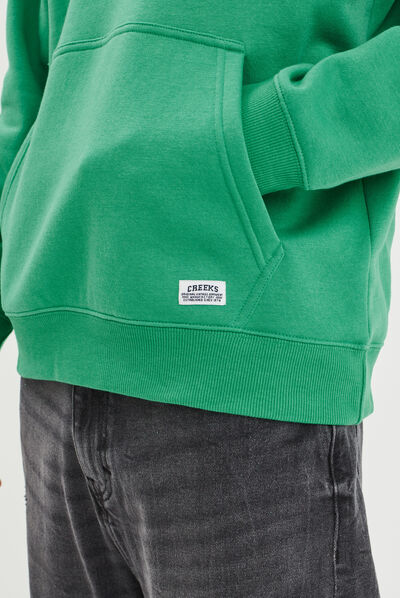 Sweat oversize à capuche hoodie Creeks vert homme