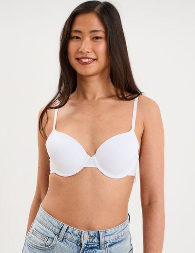 Soutien-gorge corbeille microfibre blanc femme